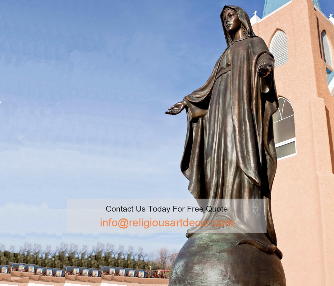 Bronze Virgin Mary statue