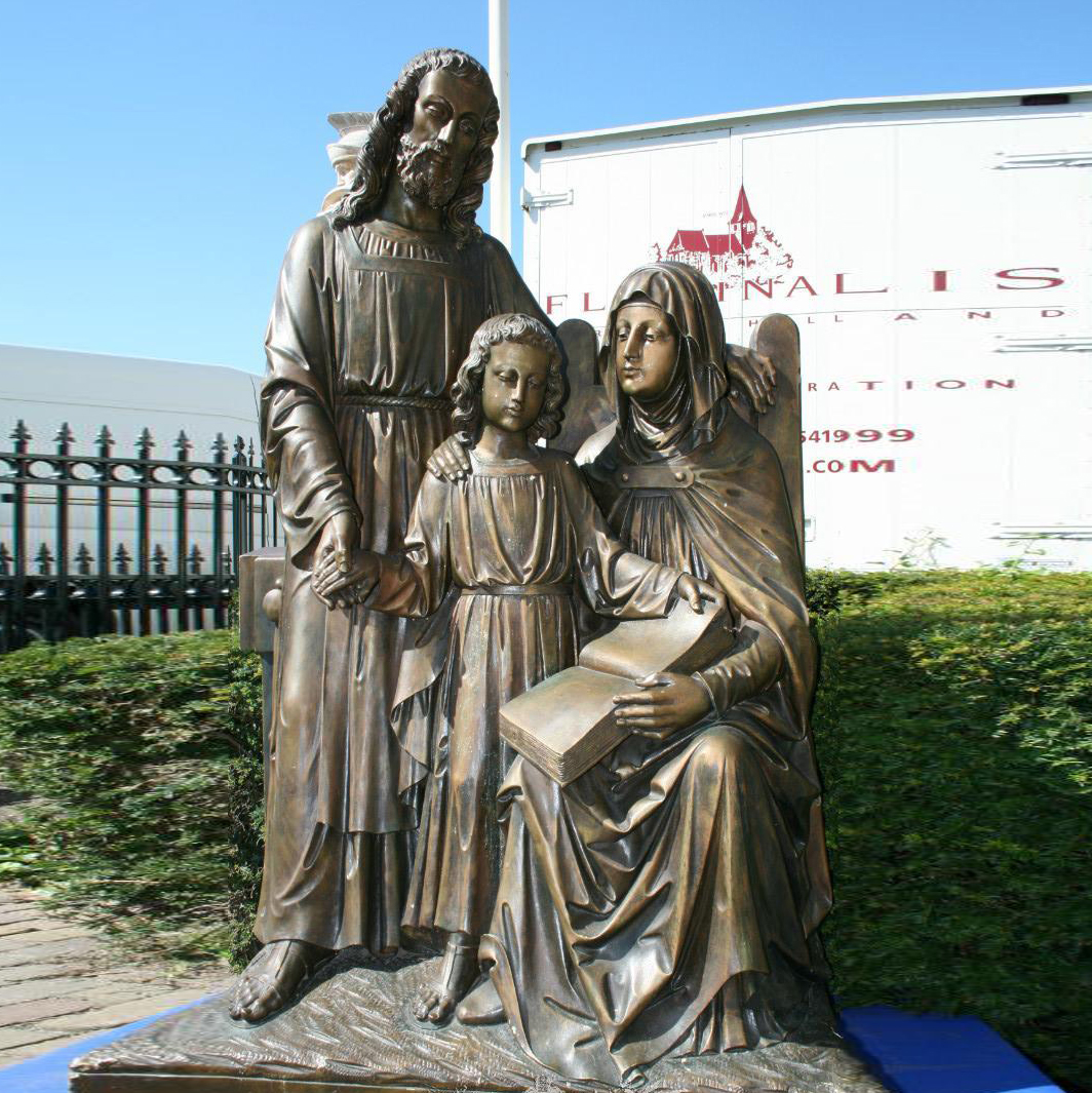 Bronze holy family sculpture