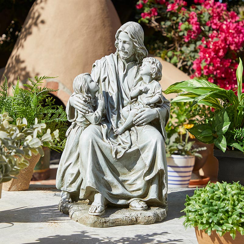 Garden Decorations Jesus Christ with Children