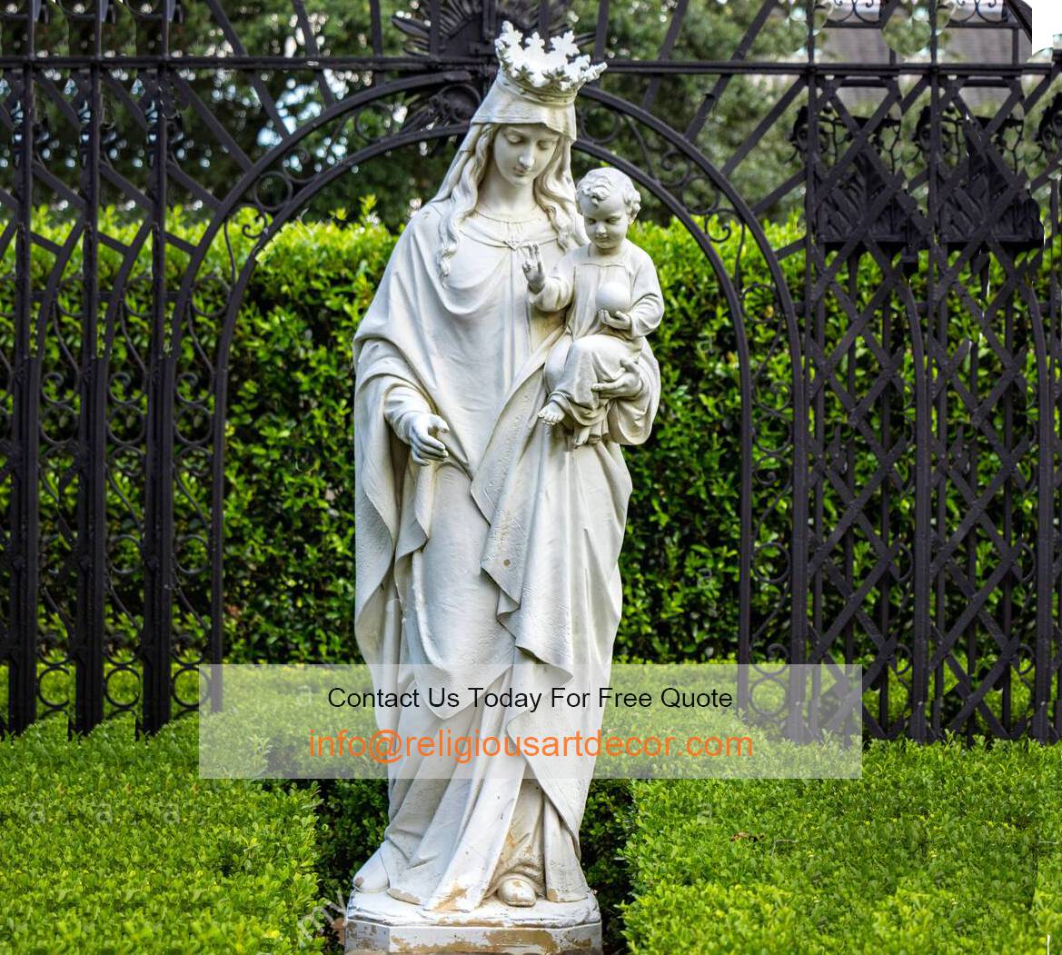 Statue of virgin mother mary and baby jesus