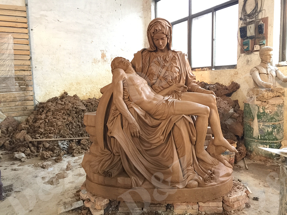 clay mold of pieta sculpture