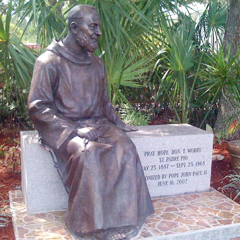 Padre Pio bronze statue
