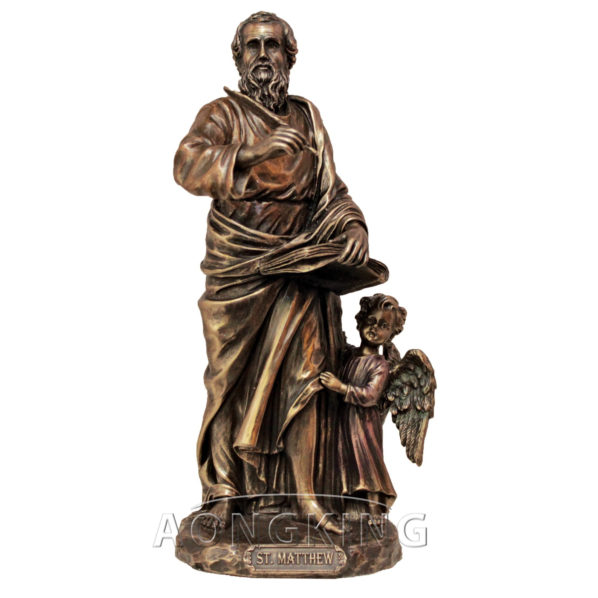 Saint Matthew sculpture bronze metal