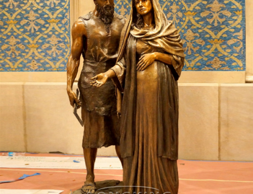 Church Decoration Joseph And Mary Bronze Statue