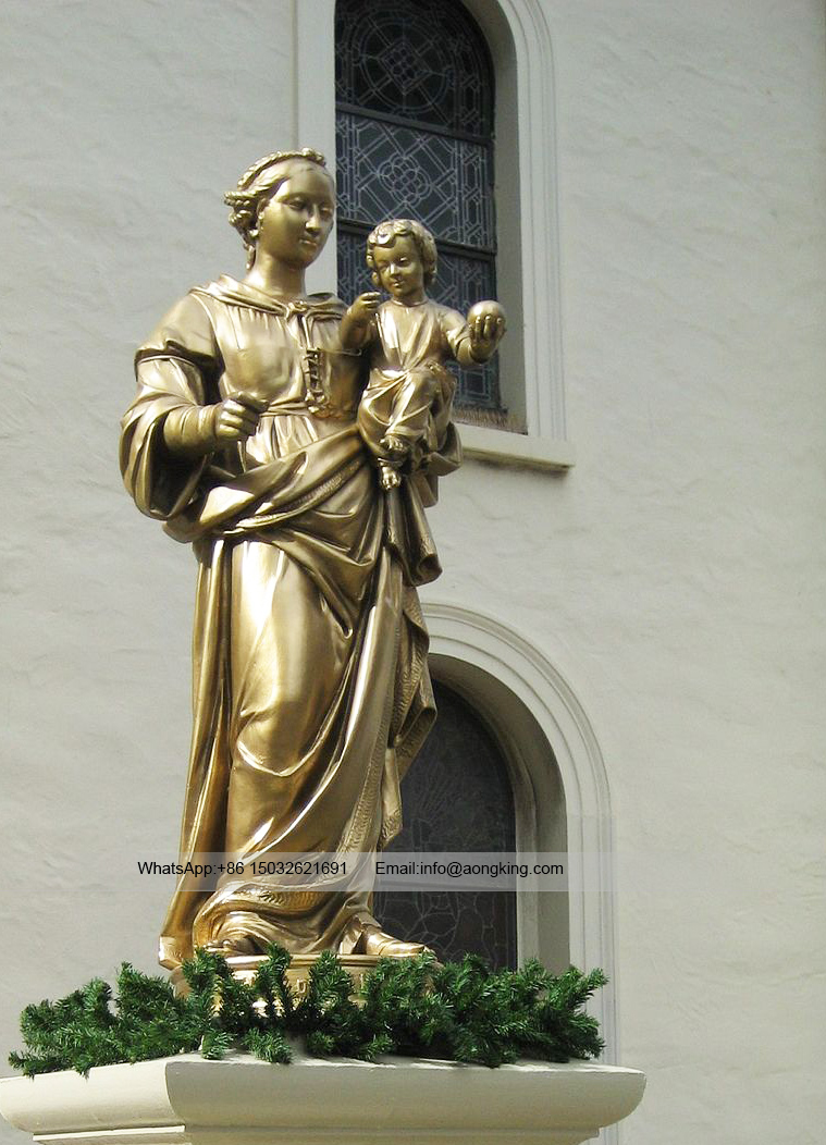 Life Size Golden Saint Bronze Statue of Malia