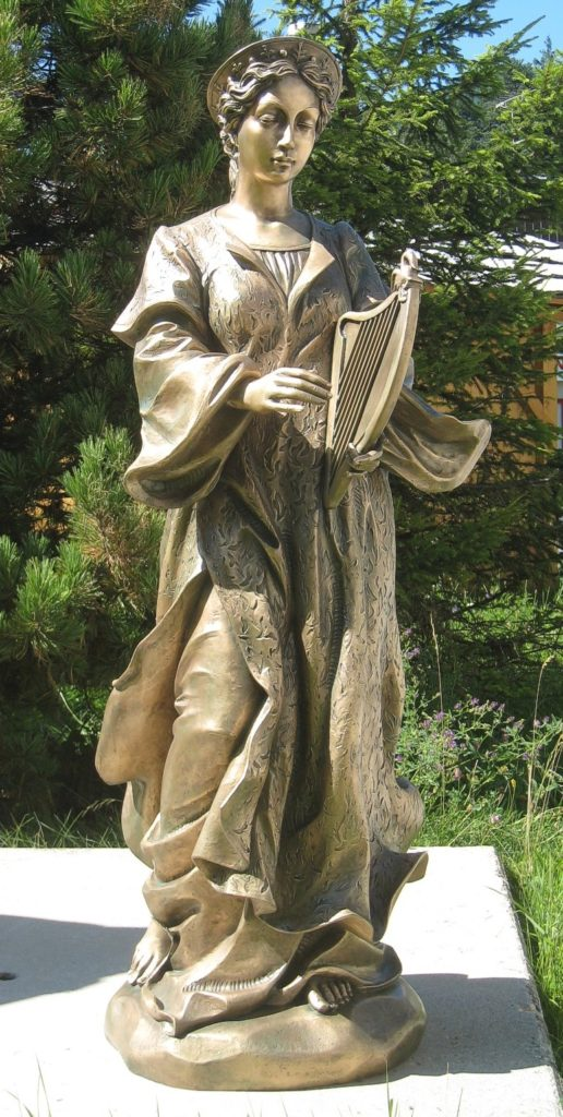 Bronze Outdoor Garden Holy St Cecilia Statue