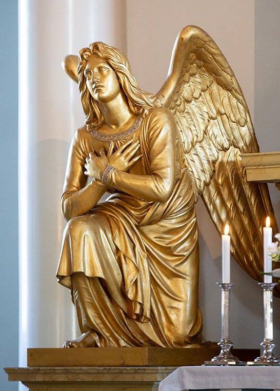 Golden Bronze Saint gabriel angel Sculpture