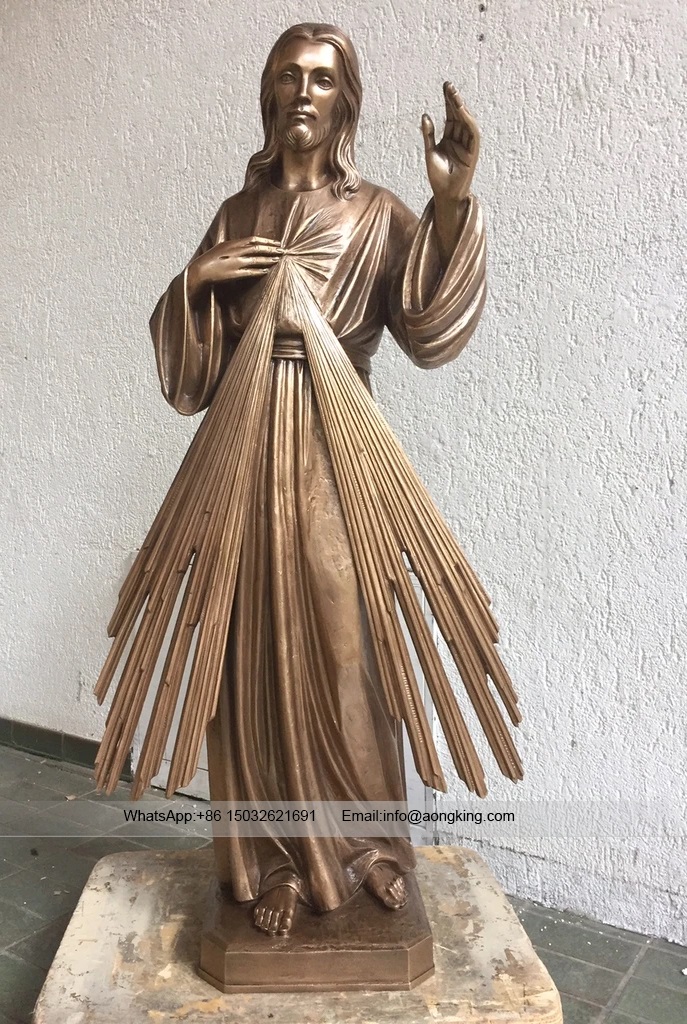 Religious Figure Bronze Divine Mercy Sculpture