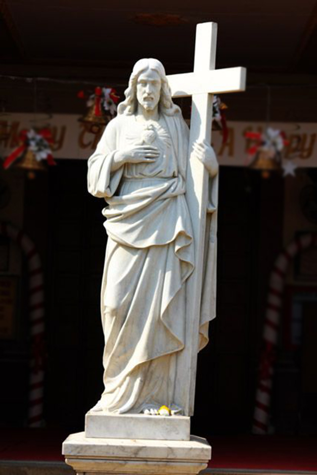 High Quality Jesus Marble Christ Cross Religion Statue