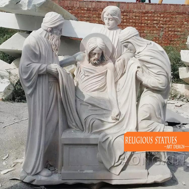 Religious Famous Stations of the Cross Large Marble Statue