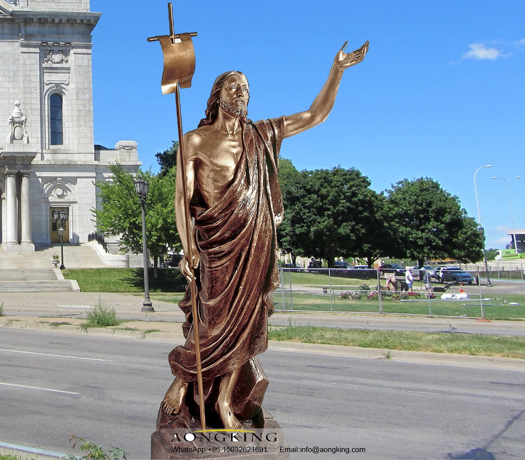 Religious Famous Art Bronze Statue Christ Resuscitate