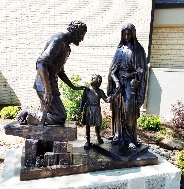 The Holy Family bronze