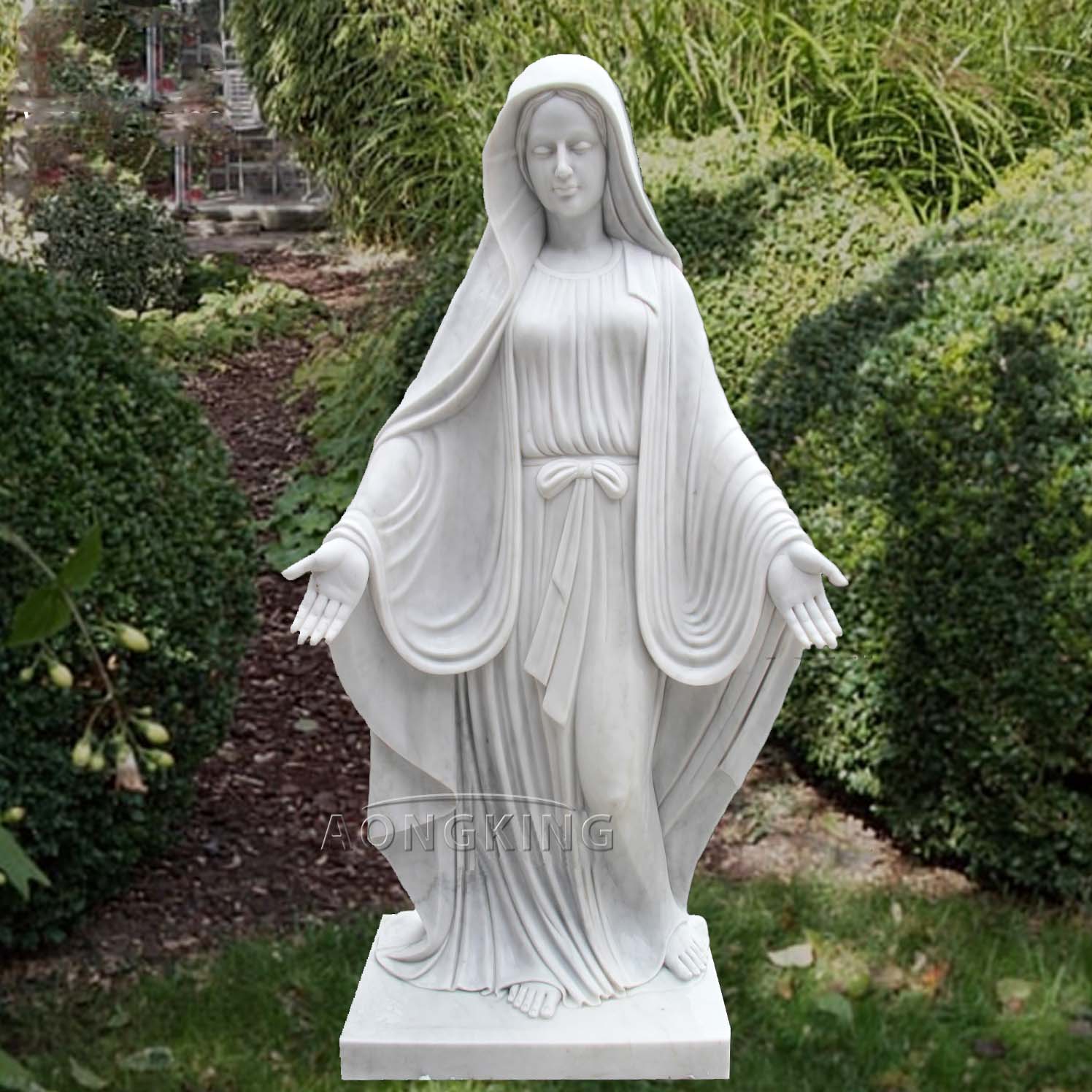 carving marble mary garden statue
