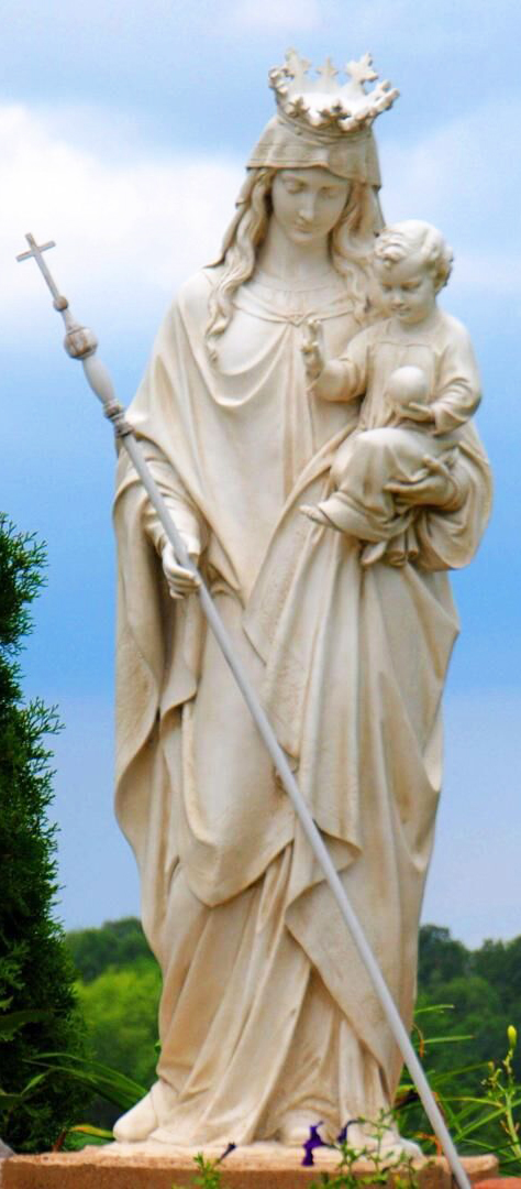 Catholic Figure Décor Marble mary Holding Baby Jesus Statue