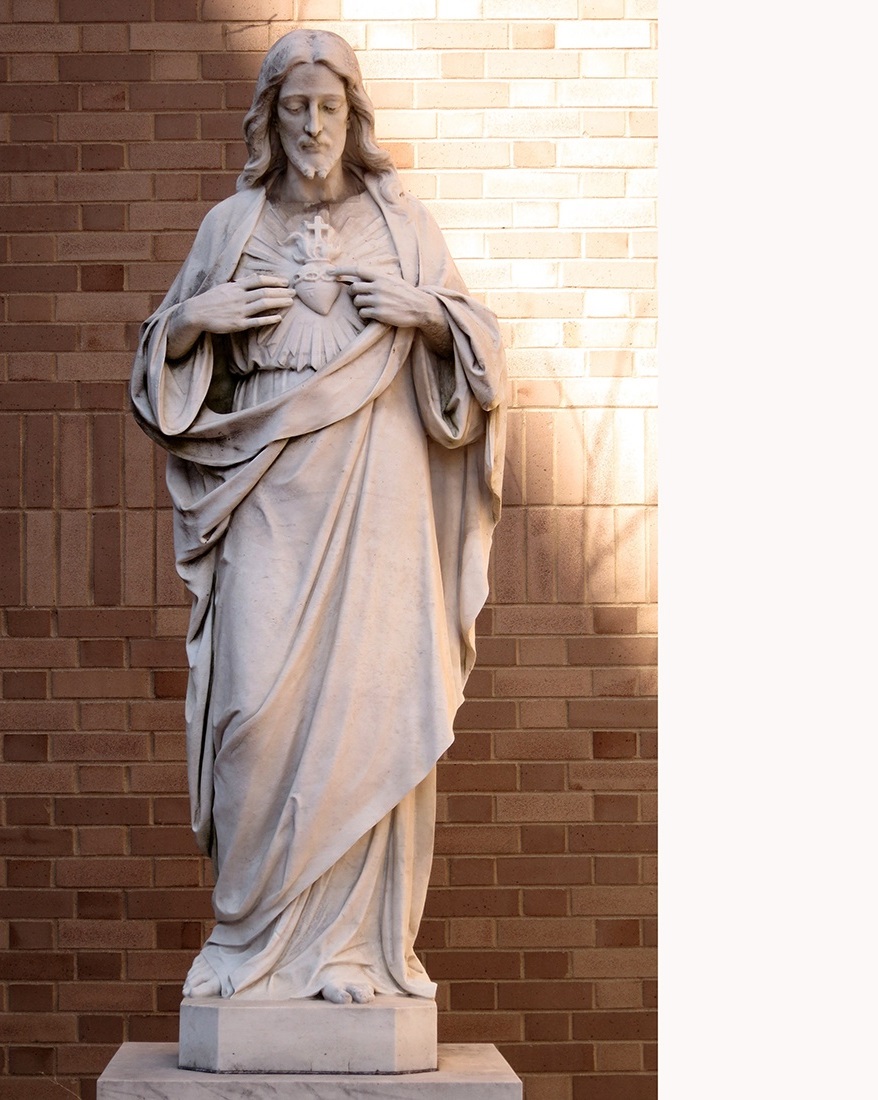 Hot Sale Marble Life Size jesus heart Statue