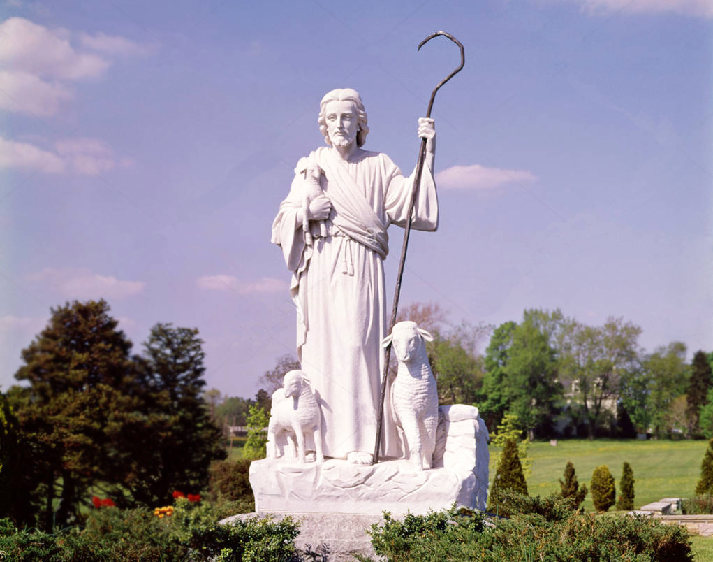Religious Figure design marble jesus and sheep Sculpture
