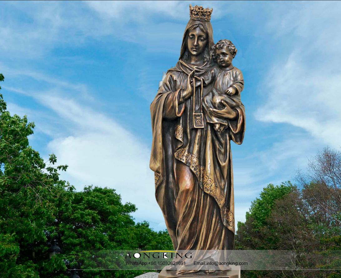 Our lady of Mt. Carmel bronze statue