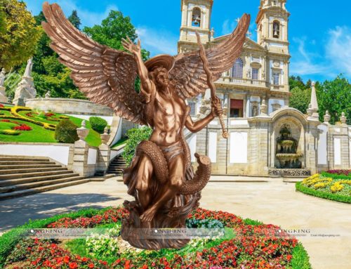 Large Famous Art Inspiring Garden Ornament Religious Detailed Bronze St. Michael the Archangel Statue