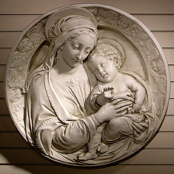 Wall Art Relief Stone mary with baby statue used catholic Decoration