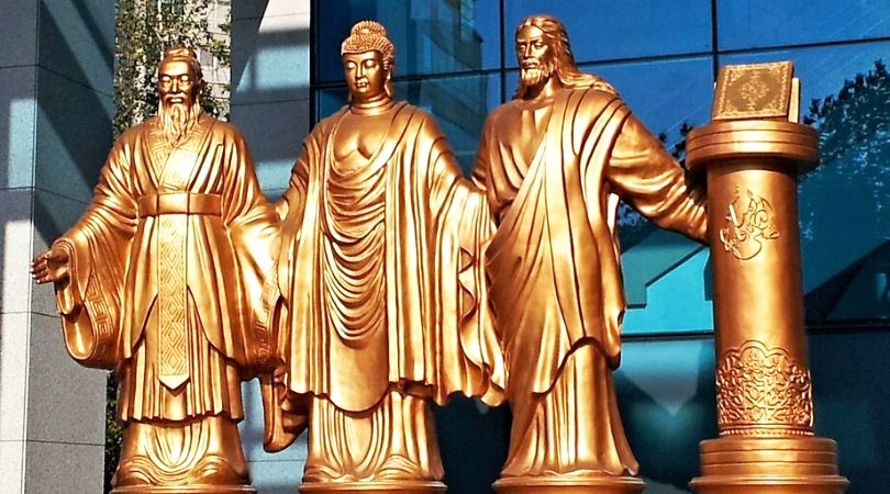 Large Famous Bronze One World Religion Theme Life Size Sculpture