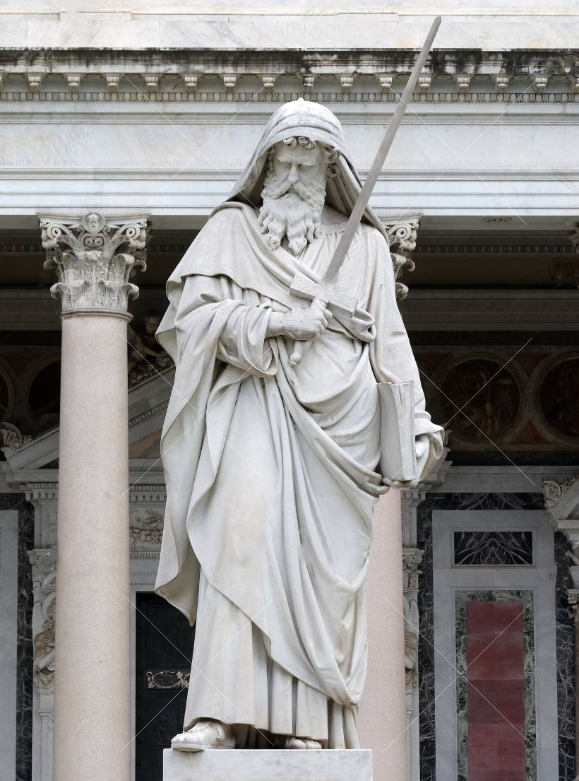 Catholic Saint marble saint paul statue