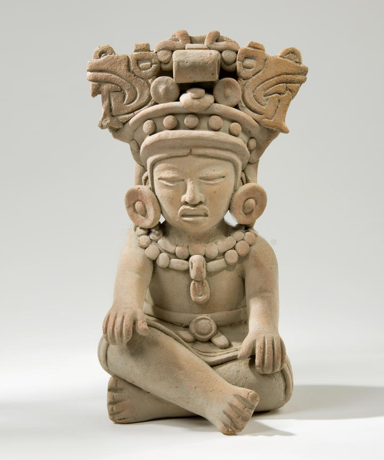 Bronze Sitting Outdoor Indoor Mayan Religion Life Size Sculpture