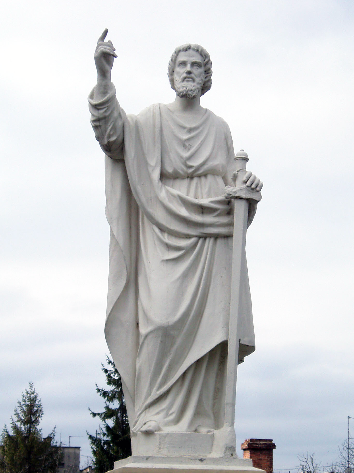Catholic Church Marble Saint Paul Sculpture