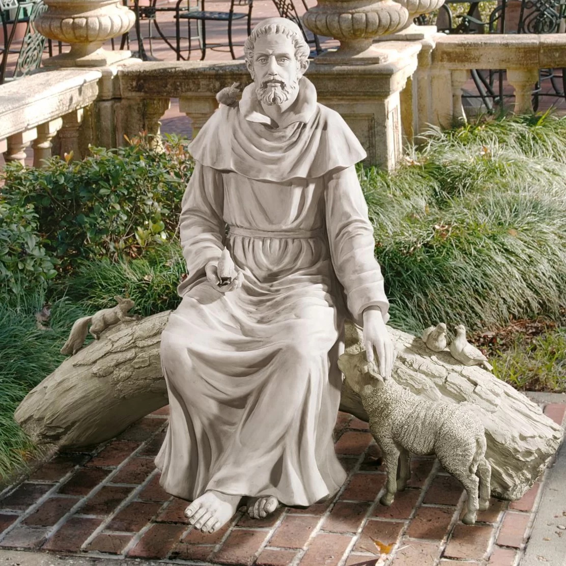 Religious Garden Decoration Saint Francis of Assisi Sculpture