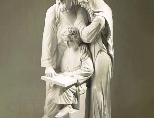 Religious Scene Marble Teaching Holy Family Statue