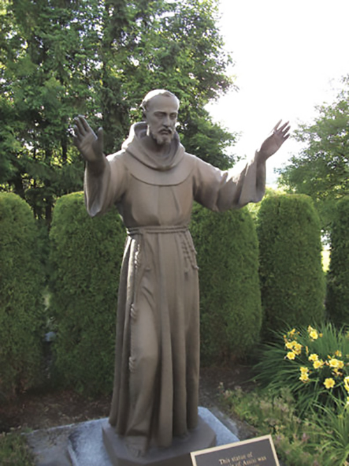 Bronze Outdoor Famous Figure Religious St Francis Garden Statue