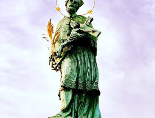 Life Size Bronze Statue of John of Nepomuk at Charles Bridge