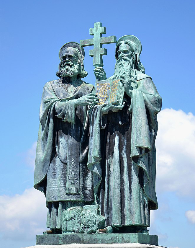 Large Famous Life Size Statue of Saints Cyril and Methodius on Radhost