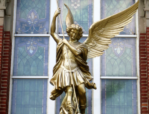 Large Famous Figure Saint Michael Church Sculpture Archangel Statue