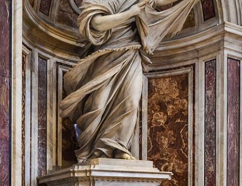 Standing Religious Figure Marble St Veronica Sculpture
