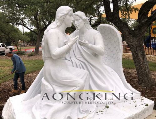 Catholic Memorials Talking Religious Hand-Carved Garden Marble Prayer Sculpture