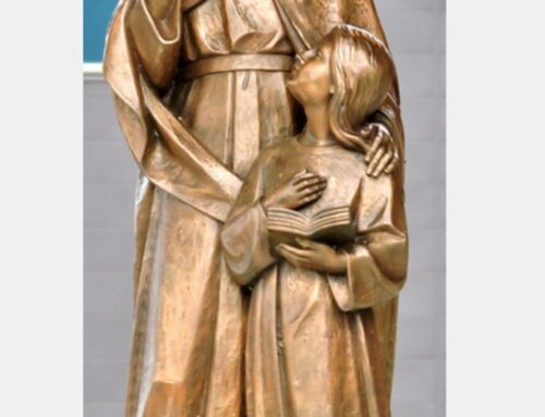 Altar Blessed Christian Finished Brass Saint Anne for Roman Catholic Churchc Sculpture