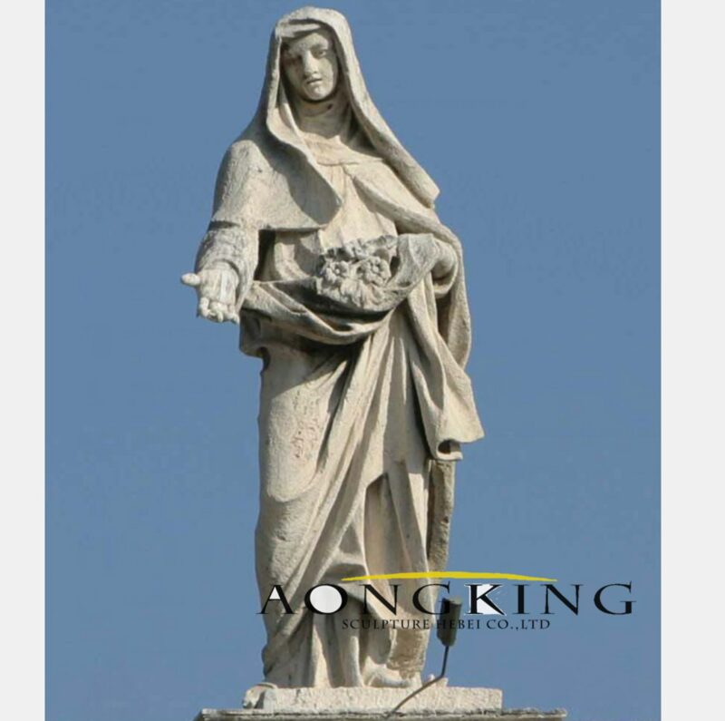 Saint Elizabeth of Portugal marble sculpture