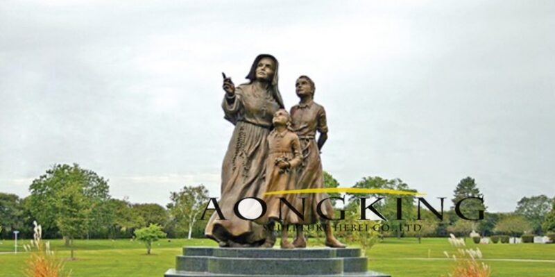 statue of Saint Mother Theodore Guerin with children dedicated