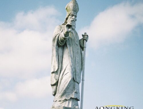 Large Famous Standing Saint Patrick Nature Marble Statue