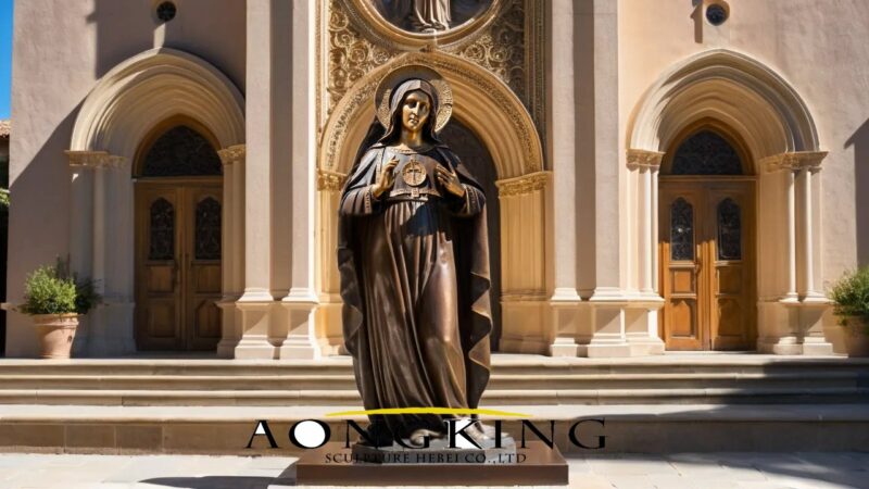 Bronze Saint Catherine of Siena sculpture