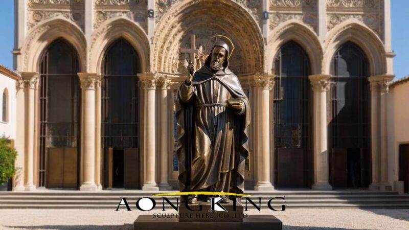 Bronze Saint Dominic statue