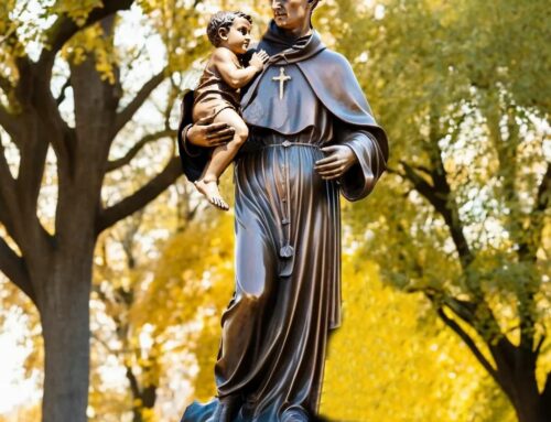 Saint Anthony of Padua Bronze Sculpture with Christ Child