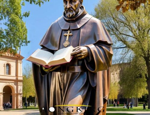 Bronze Sculpture Saint Ignatius of Loyola with a Book