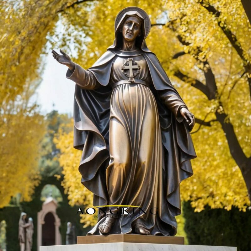 bronze Saint Catherine of Siena statue