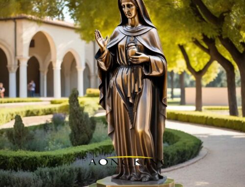 Famous Patron Prayer Bronze Saint Clare of Assisi Sculpture